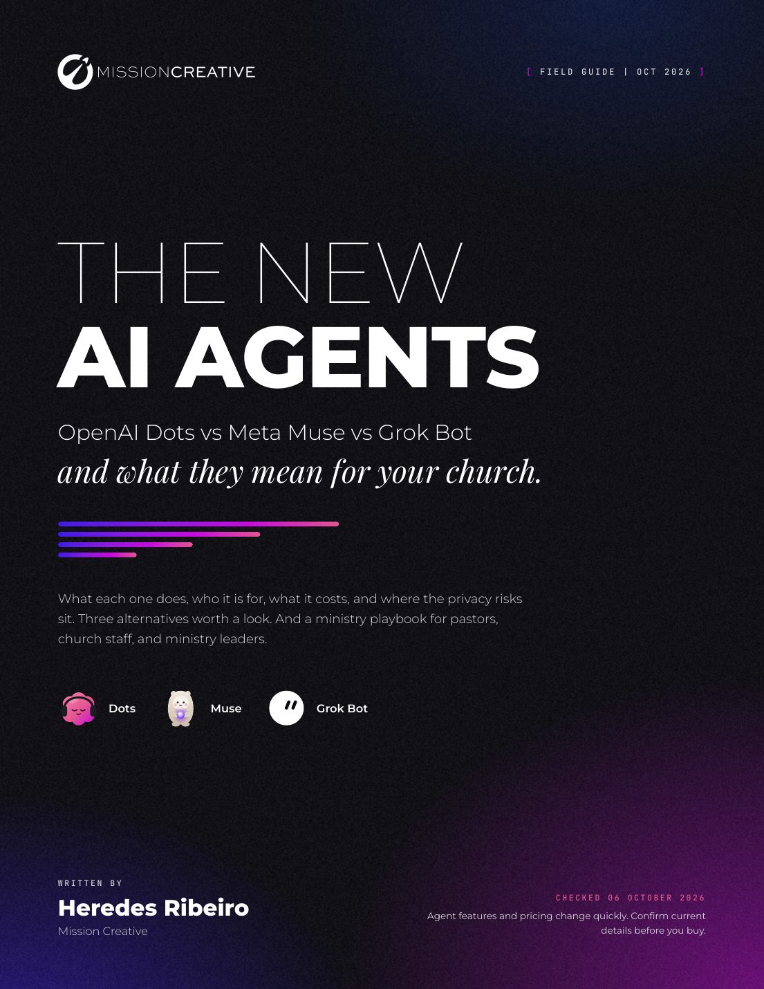 Cover: The New AI Agents — a field guide for churches