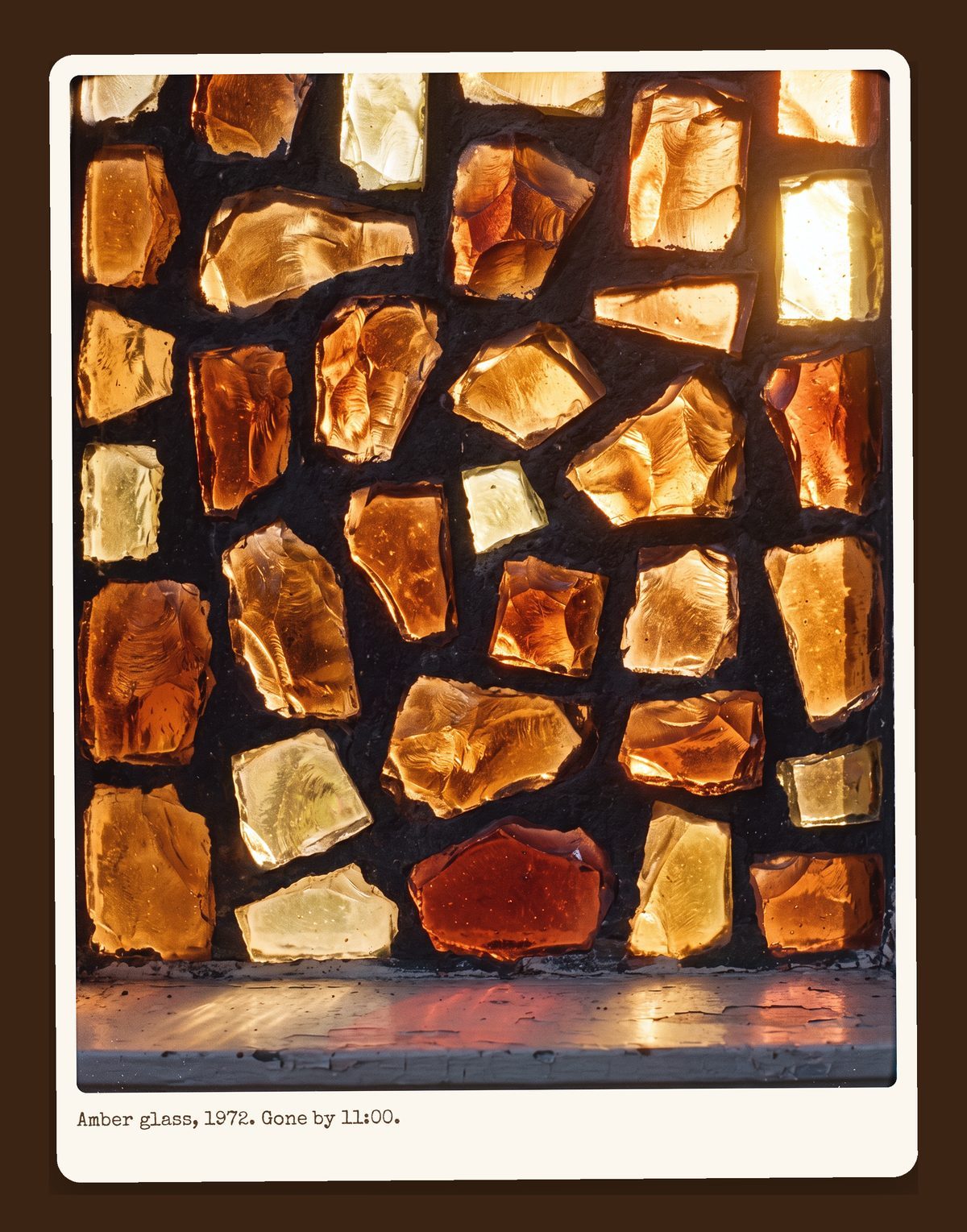 Amber dalle-de-verre stained glass