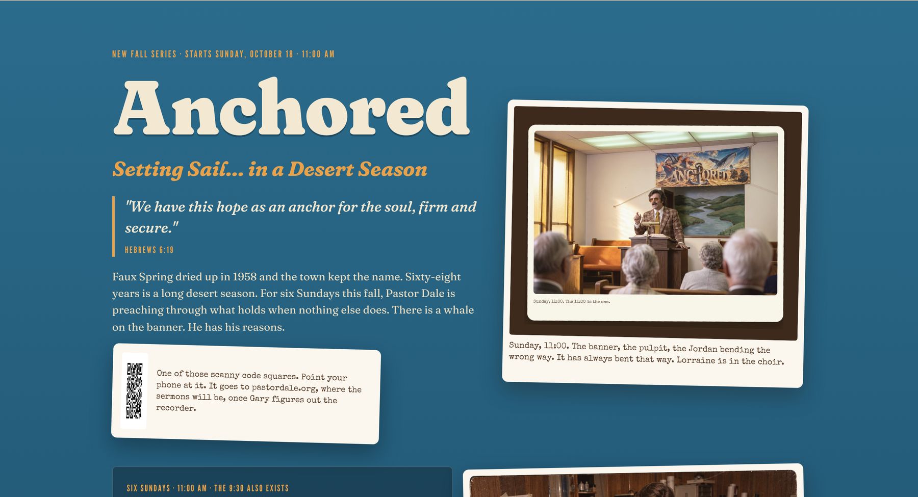The Anchored series section with six Sunday titles