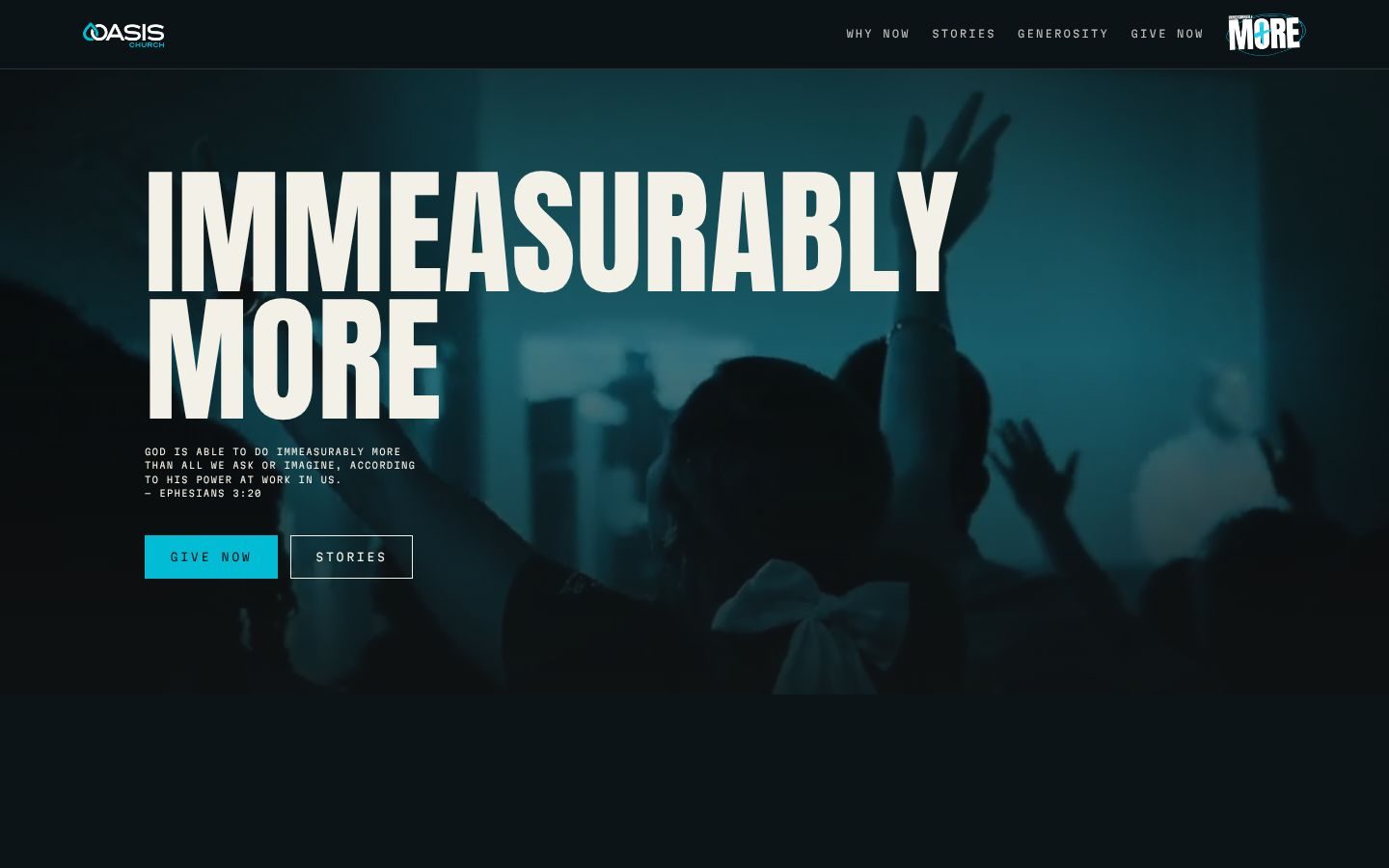 Campaign microsite home: Immeasurably More