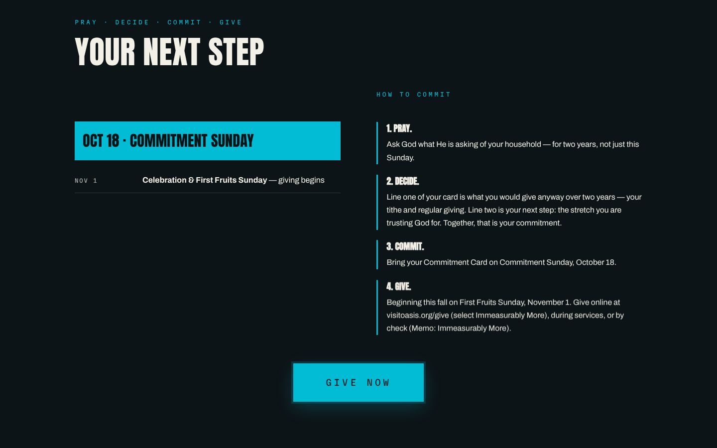 Microsite Commitment Sunday next steps