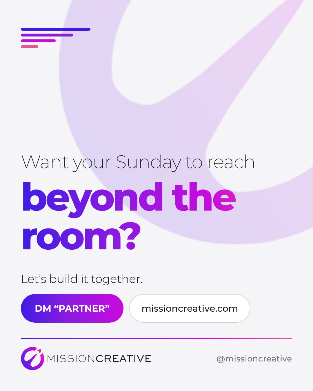 Want your Sunday to reach beyond the room?